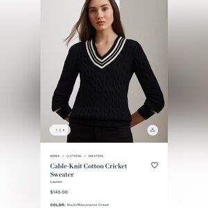 POLO RALPH LAUREN Cable-Knit Cotton Cricket Jumper S/P
